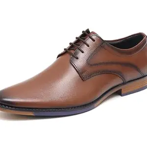 ARAMISH Tan Genuine Leather Cushioned Laceup Office Formal Shoes for Men - 10 UK
