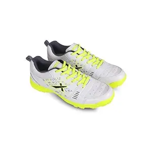 Vector X Blaster-22 Yards Cricket Shoes for Men's | Walking | Casual | Lace up | for Man and Adult | White-Green | Size-10 |