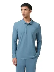TECHNOSPORT Men's Slim Fit Textured Active Out Full Sleeve T-Shirt for Gym, Sports & Regular Use