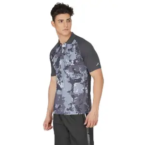 Vector X OMT-154 Men's Polyester Half Sleeve Sublimation Polo T-Shirt Grey