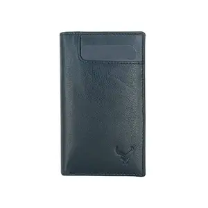 REDHORNS Genuine Leather Credit Card Holder Wallet for Men & Women | Leather Slim & Compact Purse with 10 Card Slots | Unisex Design Card Holder (Black)