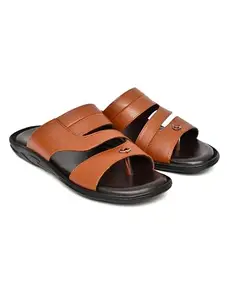 NICO NERINI Men's Synthetic Leather Lightweight Comfortable Indoor Outdoor Daily Use Casual Slides/Slippers/Sandals