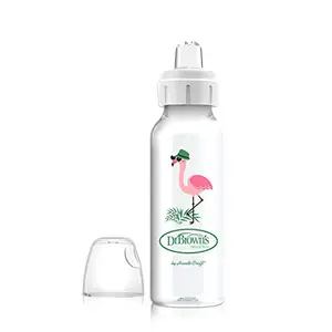 Dr. Brown's Sippy Spout Baby Bottle,8 Ounce,Flamingo