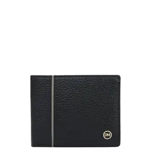 Da Milano RFID Protected Leather Wallet for Men with Card Slot - Black