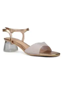 Inc.5 Womens Rose Gold Party Wear Solid Square Heels