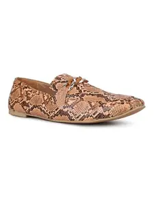 Inc.5 Womens Tan Casual Printed Pointed Slip on Ballerina