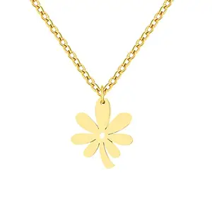 Rk Jewels Stainless Steel Lucky Flower Necklace Pendant Fashion For Women Jewellry