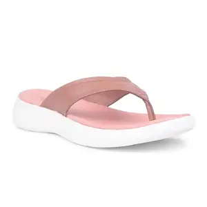 Liberty Healers SOFIA-1E Casual Slippers for Women With PU Upper-Comfortable & Lightweight | Latest & Trendy Design | Stylish Footwear, Cushioned Footbed | Soft Straps & Non-Slip Outsole (Peach-38 EU)