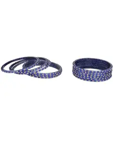 1st Time Stylish Glass Bangle/Kada- Perfect For Party,Wedding, Celebrations And Wedding, Pack Of 12, Blue- I80