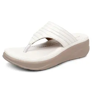 TRASE Alice Wedges Heels Sandals for Women, Casual Elegance with Ultimate Comfort (White, 3 UK)