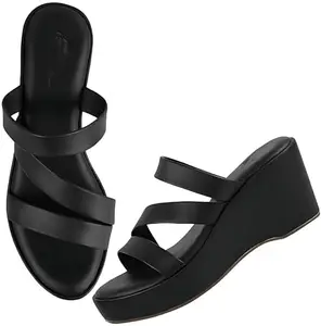 Selfiee Stylish Fashionable Platform Heels Sandals Light Weight Comfortable & Trendy Wedges Heels for Girls & Women