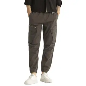Snitch Gerard Dark Brown Plain Regular Fit Cargo Pants
