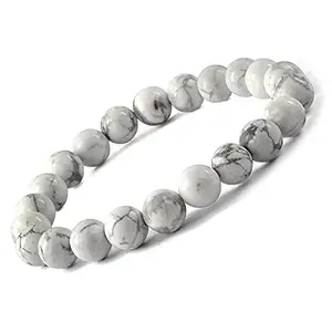 Shivalays Howlite Stretchable Bracelet (8 MM Size) With Lab Certificate