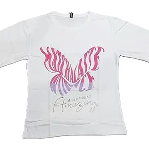 Women's Purple Cotton T-Shirt with Inspirational 'Make Today Amazing' Print, Casual Graphic Tee (in, Alpha, M, Regular, White)