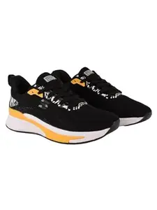 Sspoton Casual Shoes for Men | Men Running Shoes | Men's Casual Shoes| Men Shoes with Synthetic Upper | Lightweight Lace-Up Shoes | Shoes for Men's & Boy's Black-Mustard