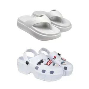 ZENWEAR Extra Soft Classic Casual wear with Ultra Soft Flexibility Technology flip-Flop Combo for Women's/Girl's(6108-2013)(4) Multicolor