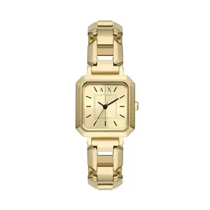 Armani Exchange Stainless Steel Analog Gold Dial Women Watch-Ax5721, Gold Band