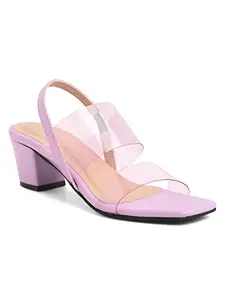 Bruno Manetti Women's Purple Slipon Back Strap Oven Heels Sandal