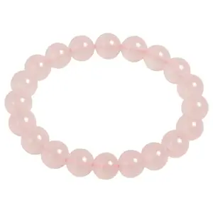 Natural Rose Quartz Healing Crystal Bracelet, 10mm Beads, Heart Chakra Balance