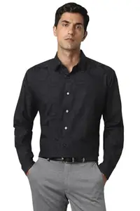Van Heusen Men's Slim Fit Shirt (VDSFESLF288935_Black