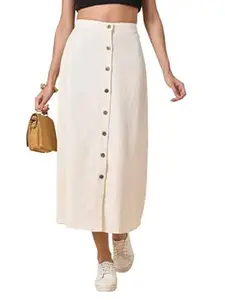 Style Quotient Women Black A-Line Maxi Denim Skirt