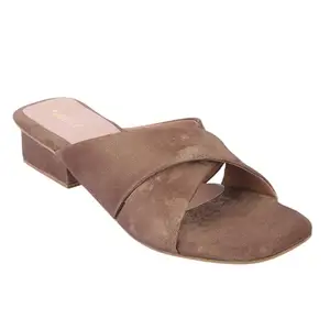 Gibelle Womens Tan Cross Beautiful Casual Flats | Size : 5