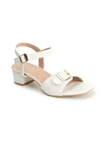 ICONICS Women's Fashionable Backstrap Sandals Colour-White, Size-UK 3