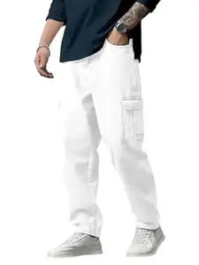 TAGAS Men Loose Fit Men's Flip Pocket Jeans || Mens Stylish Cotton Loose Fit Denim Cargo || Multi-Pocket Styling Pant||