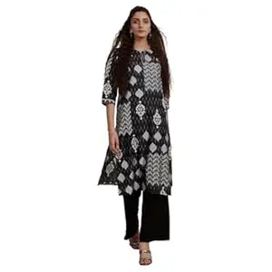 BIBA Women Cotton Printed Straight Kurta