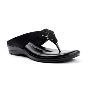 Walkfree Women Wedges Sandals, Women Footwear, Sandels for women stylish latest, ladies designer fashionable sandal ideal for women, perfect for every special occasion (AM-6126-Black-36)