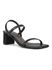 Inc.5 Womens Black Casual Strappy Open toe Block Heel Sandals