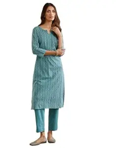 Fabindia Blue Cotton Pant & Kurta Set