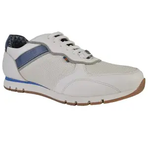 Buckaroo Adults-Men Jago Leather Denim Classic Shoes Lace Up White,UK 10