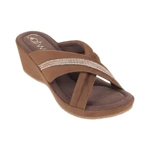 Catwalk Women Stylised Back Open Platforms | For Women & Girls (BROWN,9 UK)