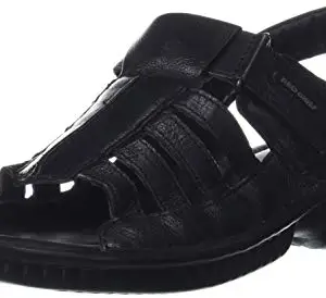 Red Chief Men's Black Leather Sandal (RC7018 001), 9 UK