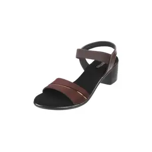 Metro Women Brown Heeled Comfort Ankle-strap Block Heel Fashion Sandal UK/3 EU/36 (33-798)