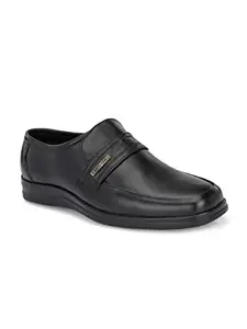 ALBERTO TORRESI Premium Leather Slip-On Formal Shoes for Men, Stylish & Comfortable, Perfect for Office & Special Occasions, Black - 8 UK/India