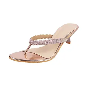 Mochi Womens Synthetic Rose Gold Slip Ons (Size (8 UK (41 EU))