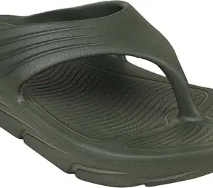 TRV Coco-Balance Olive Slip-on Flip-Flops/Slippers, Lightweight EVA Sole – Casual Outdoor Chappal, Monsoon, Rainy Season Footwear for Men-7 Kids UK
