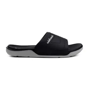 SOLETHREADS SLIDES SUBMERGE | Men Casual Sliders | Stylish Trendy Lightweight Slides | Casual & Comfortable | Waterproof | For Everyday Use | BLACK | 9UK