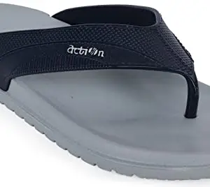 ACTION Men Grey Stylish & Lightweight Casual Slippers | Walking Flip Flop | Outdoor Slippers | Fashion Slipper | Outdoor Flip Flop | Evening Walk AN000017GEBL08 | Size-8