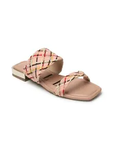 ELLE Women Sandal,Peach,UK-4