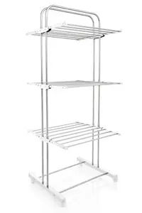 BLAZESKY Premium Heavy Duty Stainless Steel Foldable Clothes Drying Stand, 3-Tier Foldable Laundry RackClothes Stand for Drying Cloth Stand Clothes Dryer Laundry Racks for Drying Indoor/Balcony