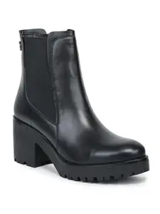 Michael Angelo Casual Ankle Length Stylish Black Boots For Women (MA-6202)