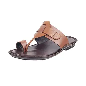 Mochi Men Tan Leather Sandals 9-UK (16-368-23-43)