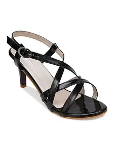 VAGON Women Black Fashion Sandals-8 UK (41 EU) (VJ1205)