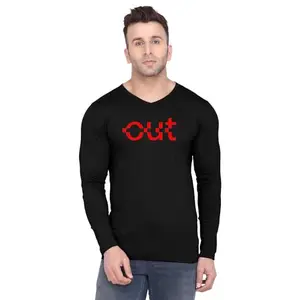 ALLEN BLACK Men's Round Neck T-Shirt Comfortable & Stylish Men's T-Shirt Idea for Gym, Sports, Casual Outings, or Lounge Wear - Large$7145 Red