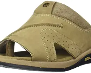Woodland Men's Beige Leather Slipper-7 UK (41 EU) (GP 3460119)