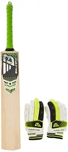 BHAJJI KASHMIRI WILLOW CRICKET BAT ULTIMATE WITH BATTING GLOVES 303 MENS