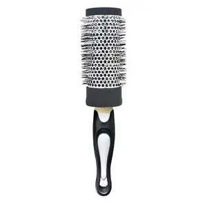 BlackBoss Medium Hot Curl Hair Brush For Blow Drying, Styling, Curling, Straighten High-resistance Ceramic Brush For All Type Hairs Women & Men HBM5 (White)